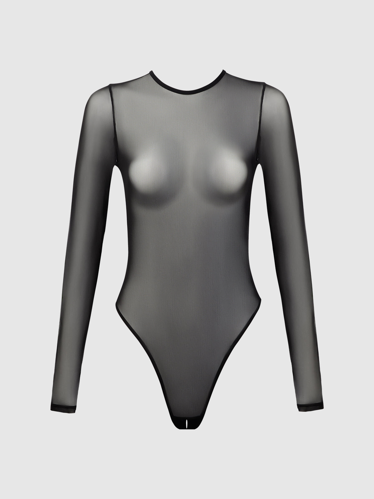 Alanza Long Sleeve Crotchless Mesh Bodysuit - Frederick's of Hollywood