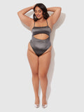 Neev Oil Slick Cutout Scoop Back Bodysuit - Fredericks of Hollywood