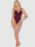 Petra Rising Star Corseted Satin Teddy - Frederick's of Hollywood