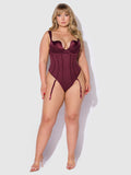 Petra Rising Star Corseted Satin Teddy - Frederick's of Hollywood