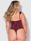 Petra Rising Star Corseted Satin Teddy - Frederick's of Hollywood