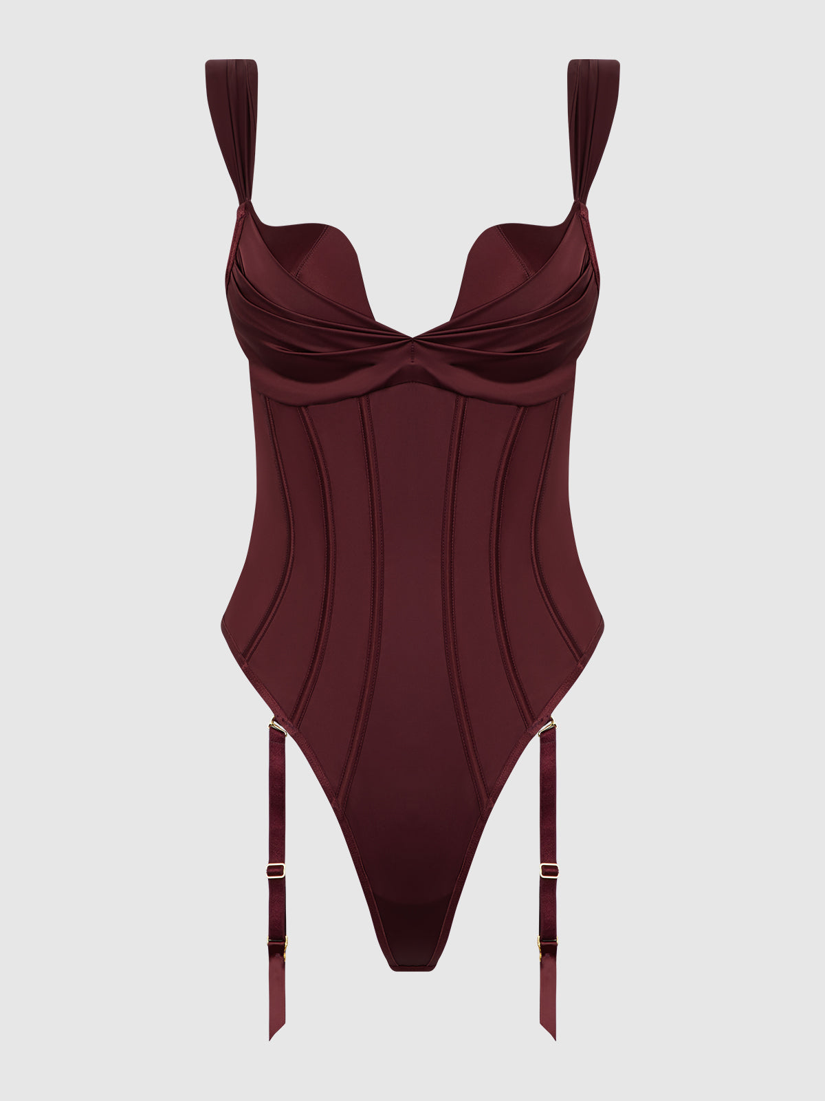 Petra Rising Star Corseted Satin Teddy - Frederick's of Hollywood