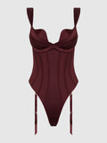 Petra Rising Star Corseted Satin Teddy - Frederick's of Hollywood