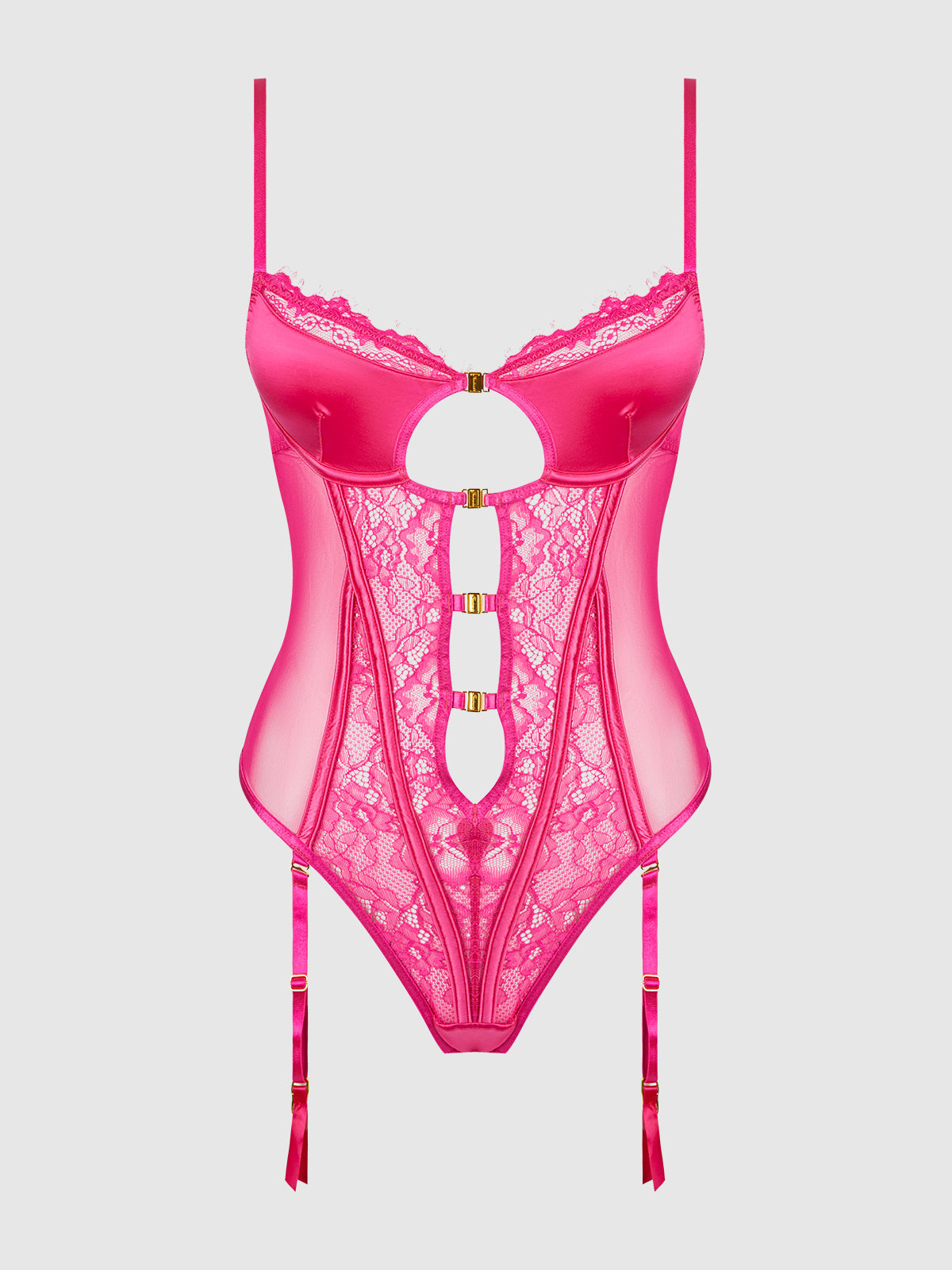 Neev Lace Wireless Teddy With Garters - Frederick's of Hollywood