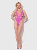 Arianna Lace & Chains Plunge Teddy - Frederick's of Hollywood