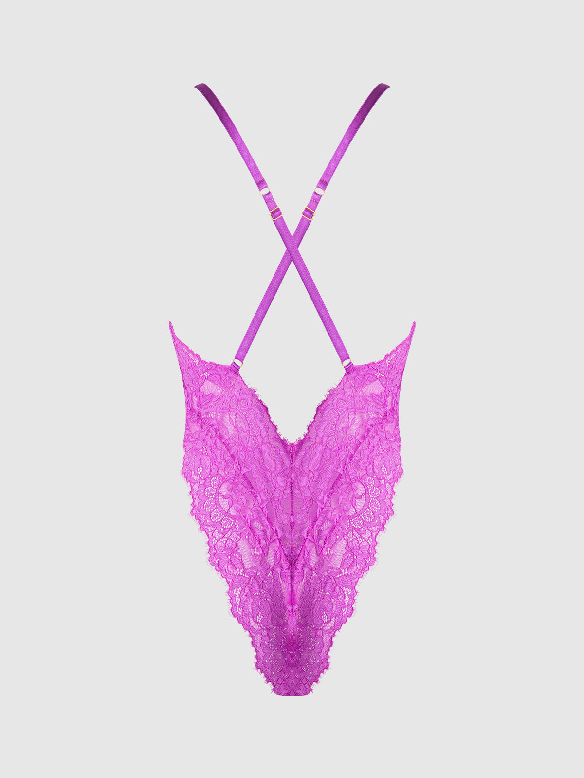 Arianna Lace & Chains Plunge Teddy - Frederick's of Hollywood
