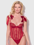 Melrose Embroidered Teddy - Frederick's of Hollywood