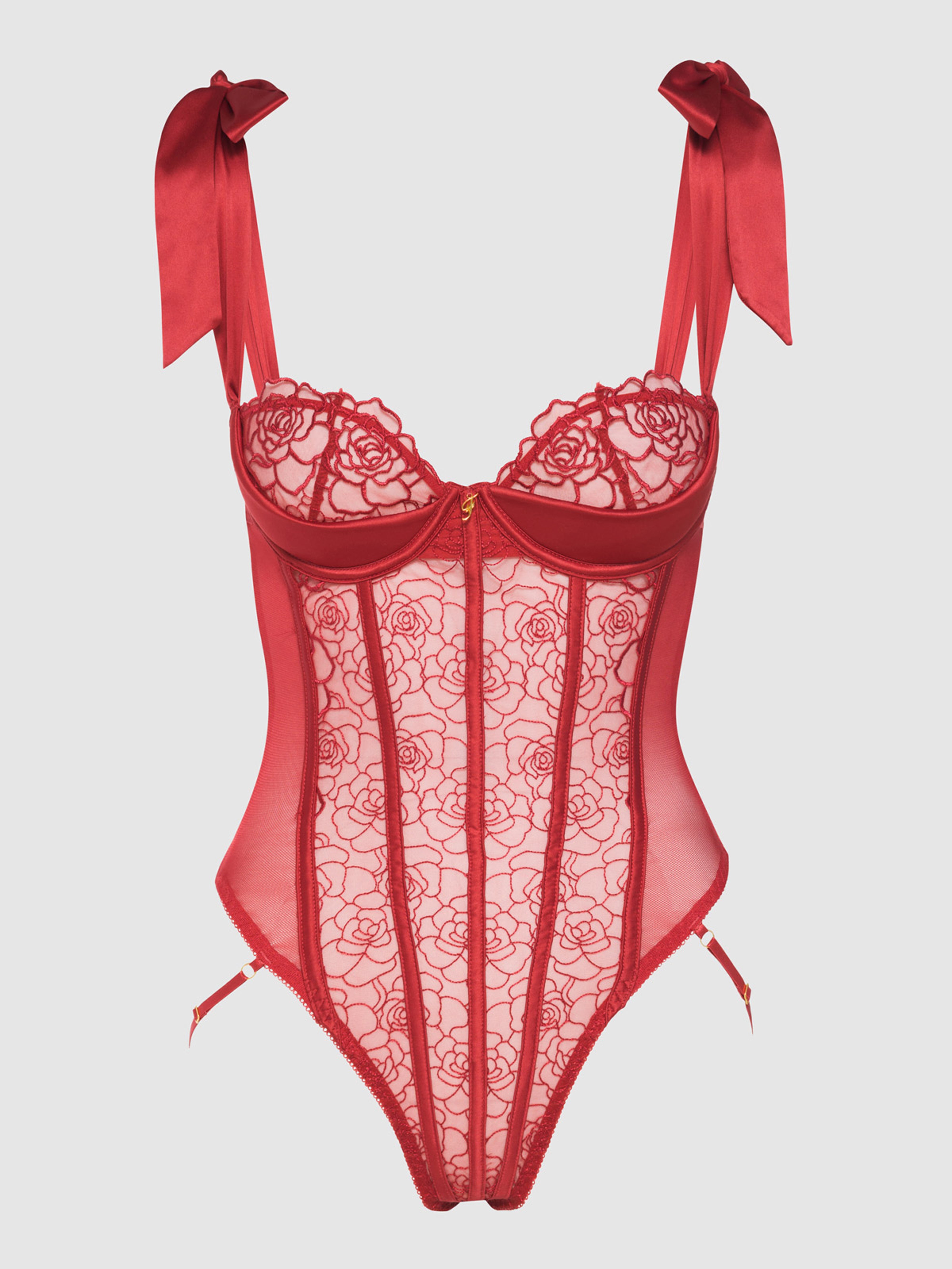 Melrose Embroidered Teddy - Fredericks Of Hollywood