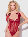 Melrose Embroidered Teddy - Frederick's of Hollywood
