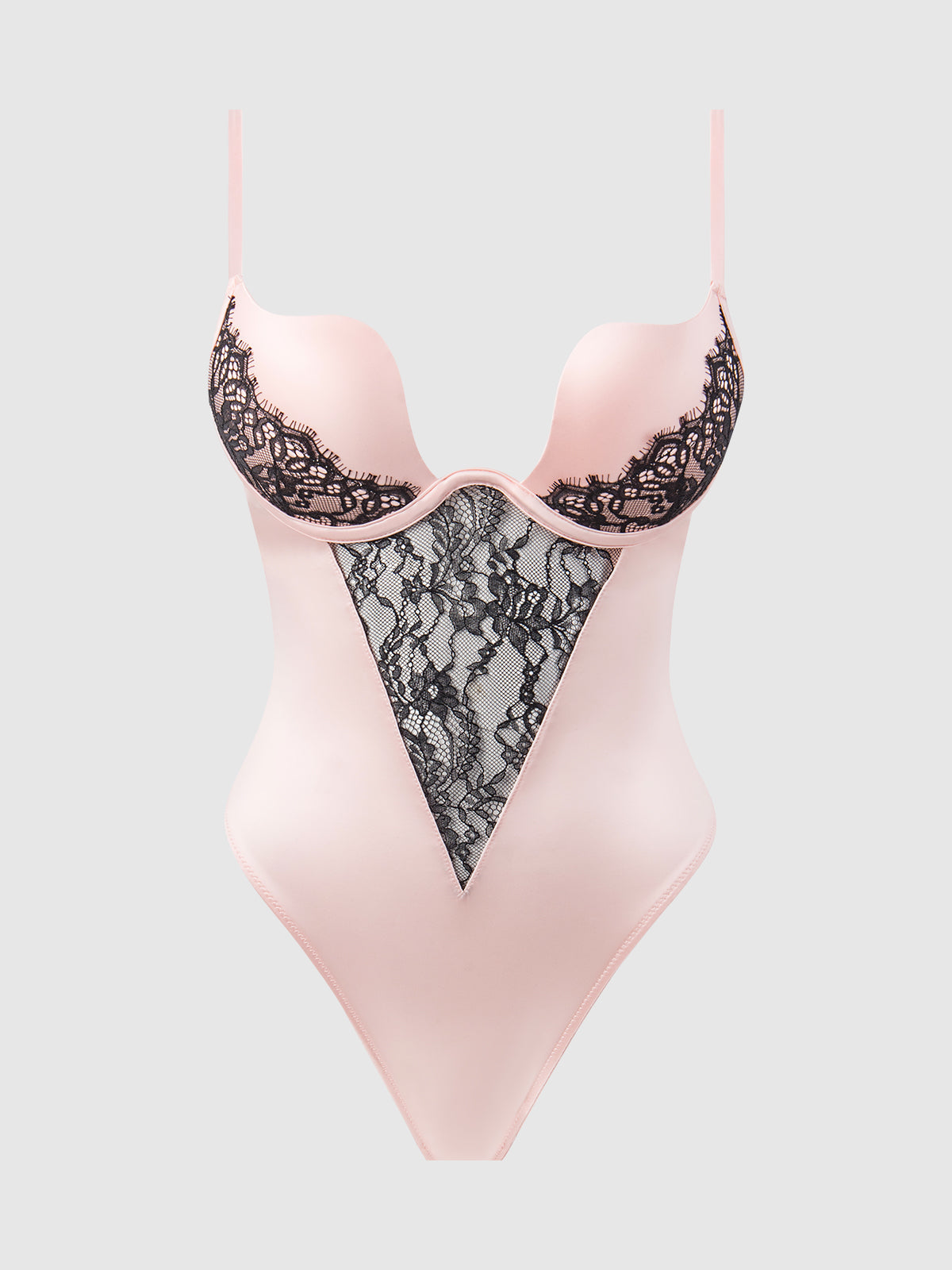 Rising Star Liquid Satin Swirl Plunge Bodysuit - Frederick's Of Hollywood