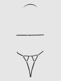 Melrose Satin Harness Teddy - Frederick's of Hollywood