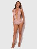 Rosalind Lace Crotchless & Pearl Teddy - Frederick's of Hollywood