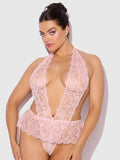 Rosalind Lace Crotchless & Pearl Teddy - Frederick's of Hollywood
