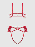 Hendrix Faux Leather & Fringe Crotchless Teddy - Frederick's of Hollywood