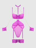 Arianna Lace & Chains Thigh Garter Teddy - Frederick's of Hollywood
