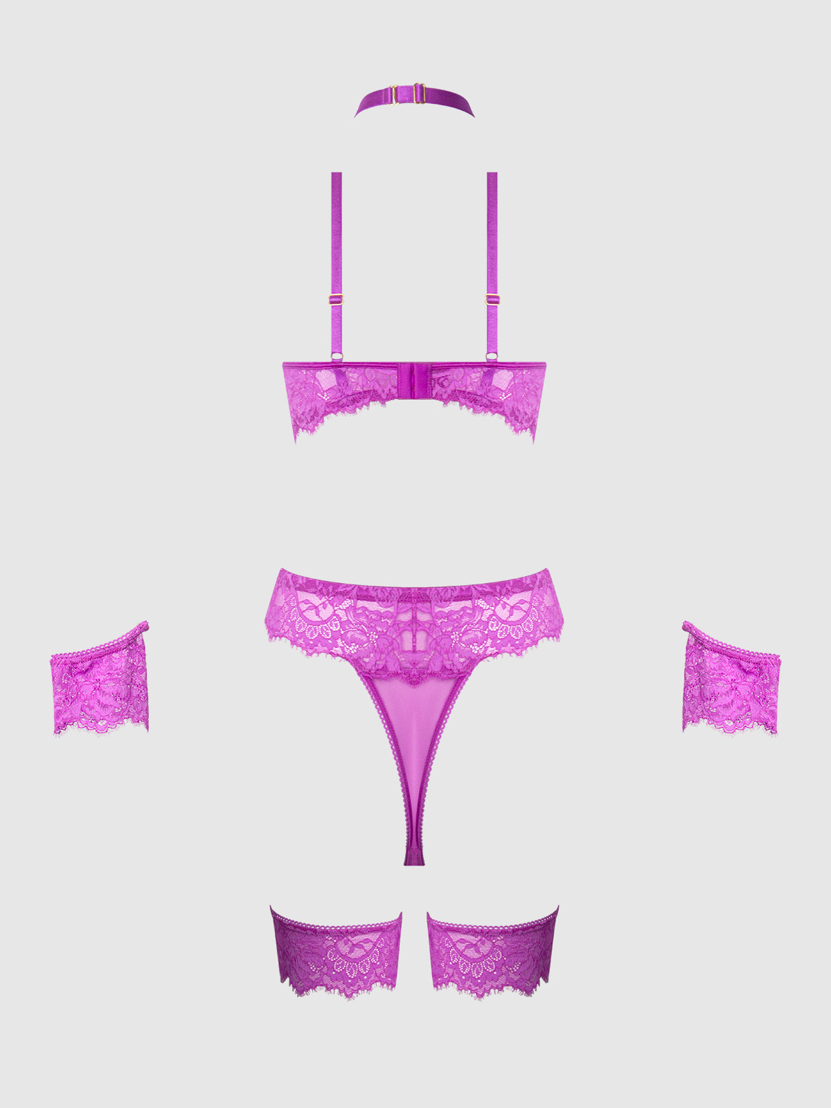 Arianna Lace & Chains Thigh Garter Teddy - Frederick's of Hollywood