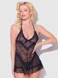 Chiara Lace & Mesh Babydoll - Frederick's of Hollywood