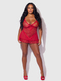 Chiara Lace & Mesh Babydoll - Frederick's of Hollywood