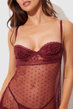 Riley Lace Babydoll Set - Burgundy