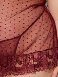 Riley Lace Babydoll Set - Burgundy