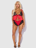 Scarlett Satin Sleep Tie Cami & Shorty Set - Frederick's of Hollywood
