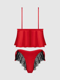 Scarlett Satin Sleep Tie Cami & Shorty Set - Frederick's of Hollywood
