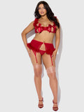 Scarlett Open Cup Marabou Bra, Garter & G-String Set - Frederick's of Hollywood