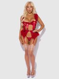 Scarlett Open Cup Marabou Bra, Garter & G-String Set - Frederick's of Hollywood
