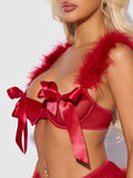 Scarlett Open Cup Marabou Bra, Garter & G-String Set - Frederick's of Hollywood
