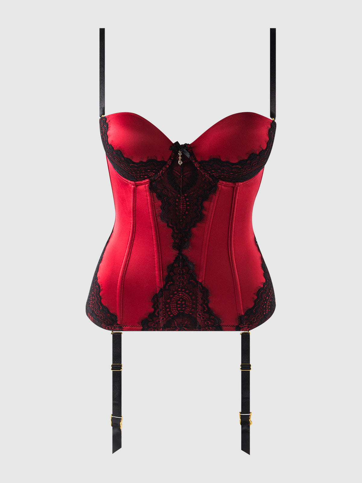 Lexi Liquid Satin Adjustable Push Up Corset - Frederick's of Hollywood