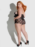Rosalind Lace & Satin Trimmed Sleep Cami & Shortie - Black