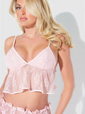 Rosalind Lace & Satin Trimmed Sleep Cami & Shortie - Frederick's of Hollywood