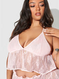 Rosalind Lace & Satin Trimmed Sleep Cami & Shortie - Frederick's of Hollywood