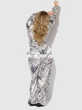 Scarlett Satin Long Sleeve Tie Top & Long Pant - Frederick's of Hollywood