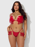 Hendrix Rising Star Fringe Plunge Push Up Bra - Frederick's of Hollywood