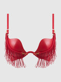 Hendrix Rising Star Fringe Plunge Push Up Bra - Frederick's of Hollywood