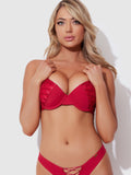 Natalia Micro Lace Up Plunge Push Up Bra - Frederick's of Hollywood