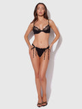 Adelaide Satin & Lace Push Up Demi Bra - Frederick's of Hollywood
