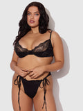 Adelaide Satin & Lace Push Up Demi Bra - Frederick's of Hollywood