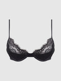 Adelaide Satin & Lace Push Up Demi Bra - Frederick's of Hollywood