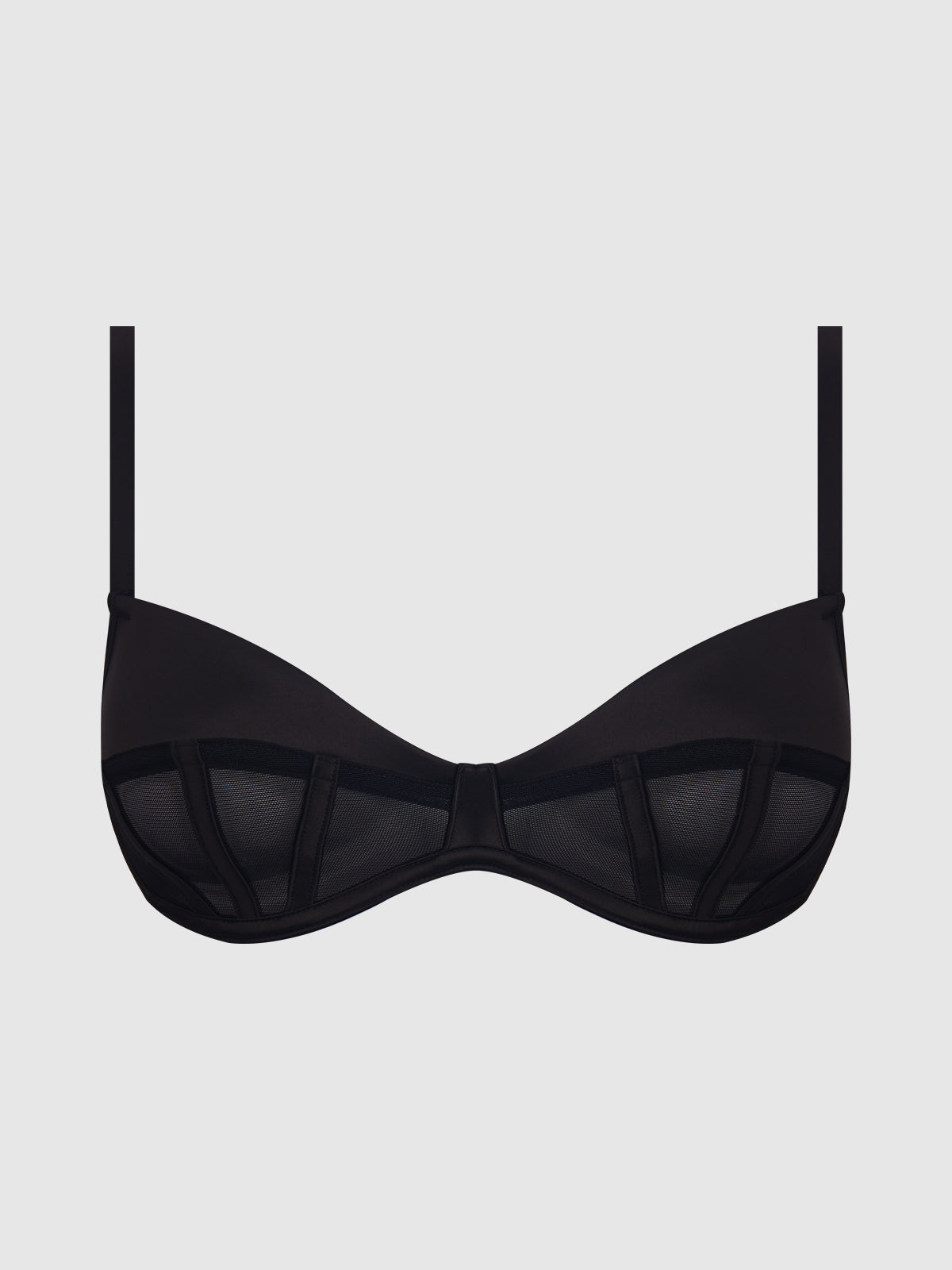 Petra Satin & Mesh Unlined Corset Cup Bra - Frederick's of Hollywood