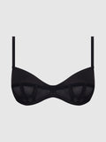 Petra Satin & Mesh Unlined Corset Cup Bra - Frederick's of Hollywood