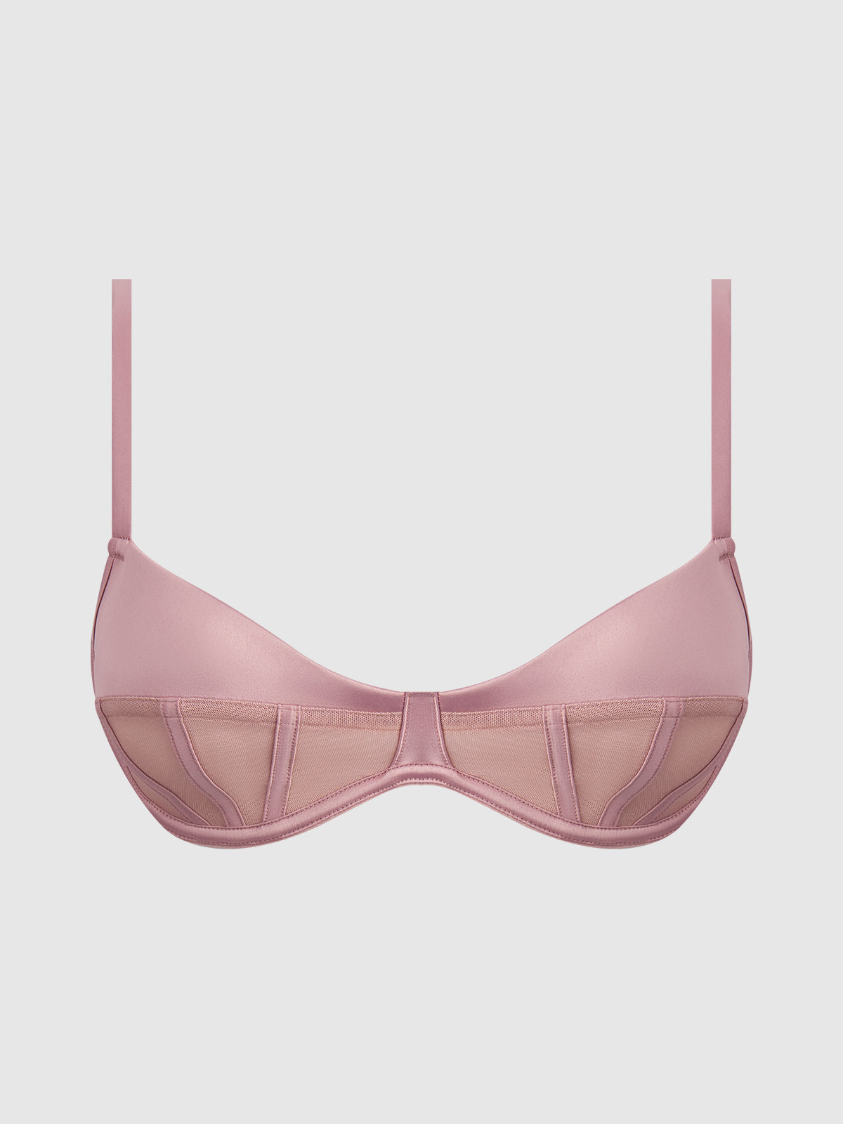 Petra Satin & Mesh Unlined Corset Cup Bra - Frederick's of Hollywood