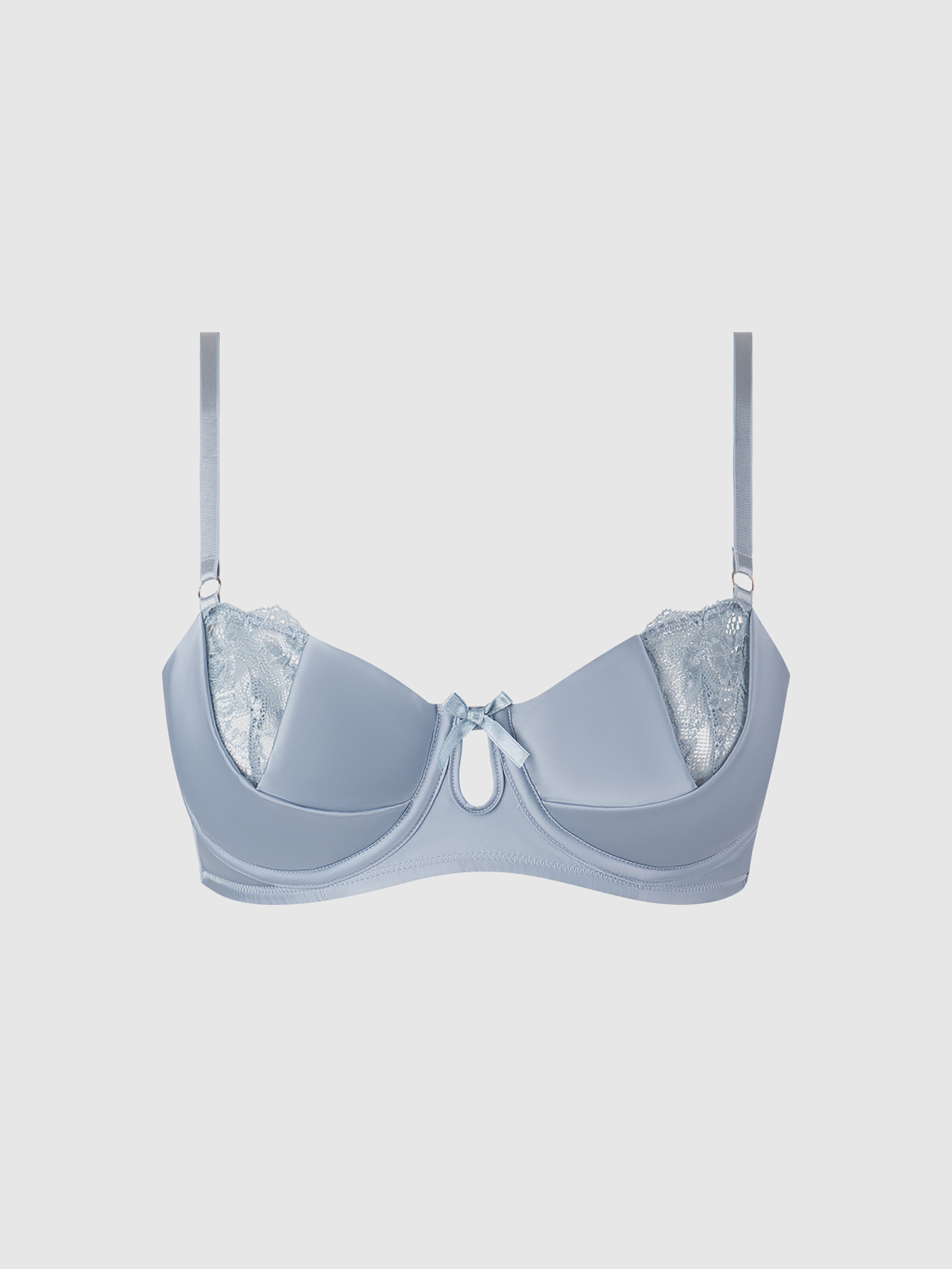Serenity Lace & Satin Underwire Unlined Bra - Frederick's of Hollywood