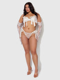 Melrose Satin Bow Tie Up Open Cup Bra - Frederick's of Hollywood