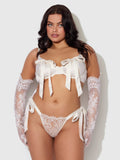 Melrose Satin Bow Tie Up Open Cup Bra - Frederick's of Hollywood