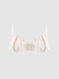 Melrose Satin Bow Tie Up Open Cup Bra - Frederick's of Hollywood