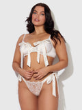 Melrose Satin Bow Tie Up Open Cup Bra - Frederick's of Hollywood
