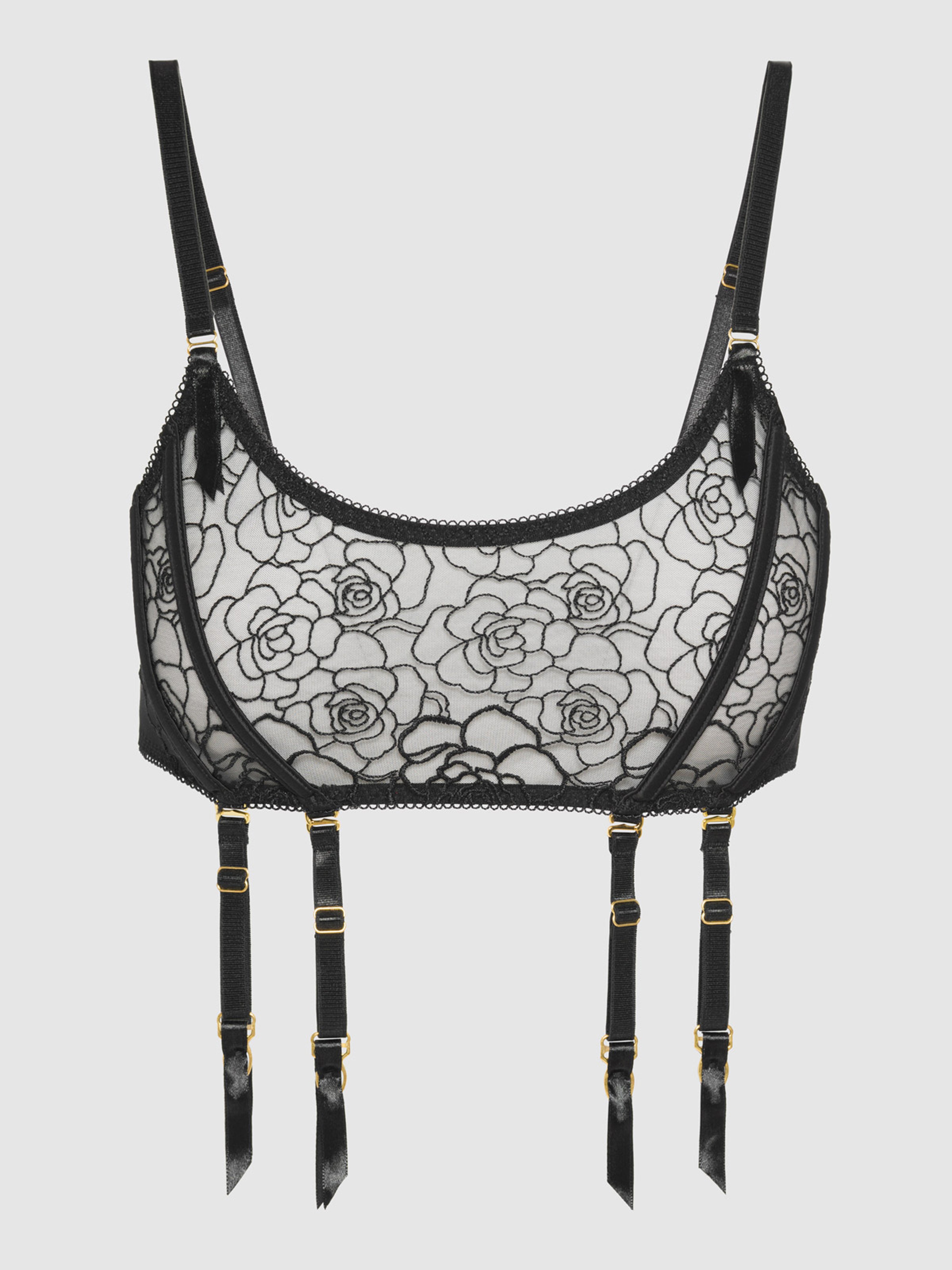 Melrose Embroidered Garter Bralette - Frederick's of Hollywood