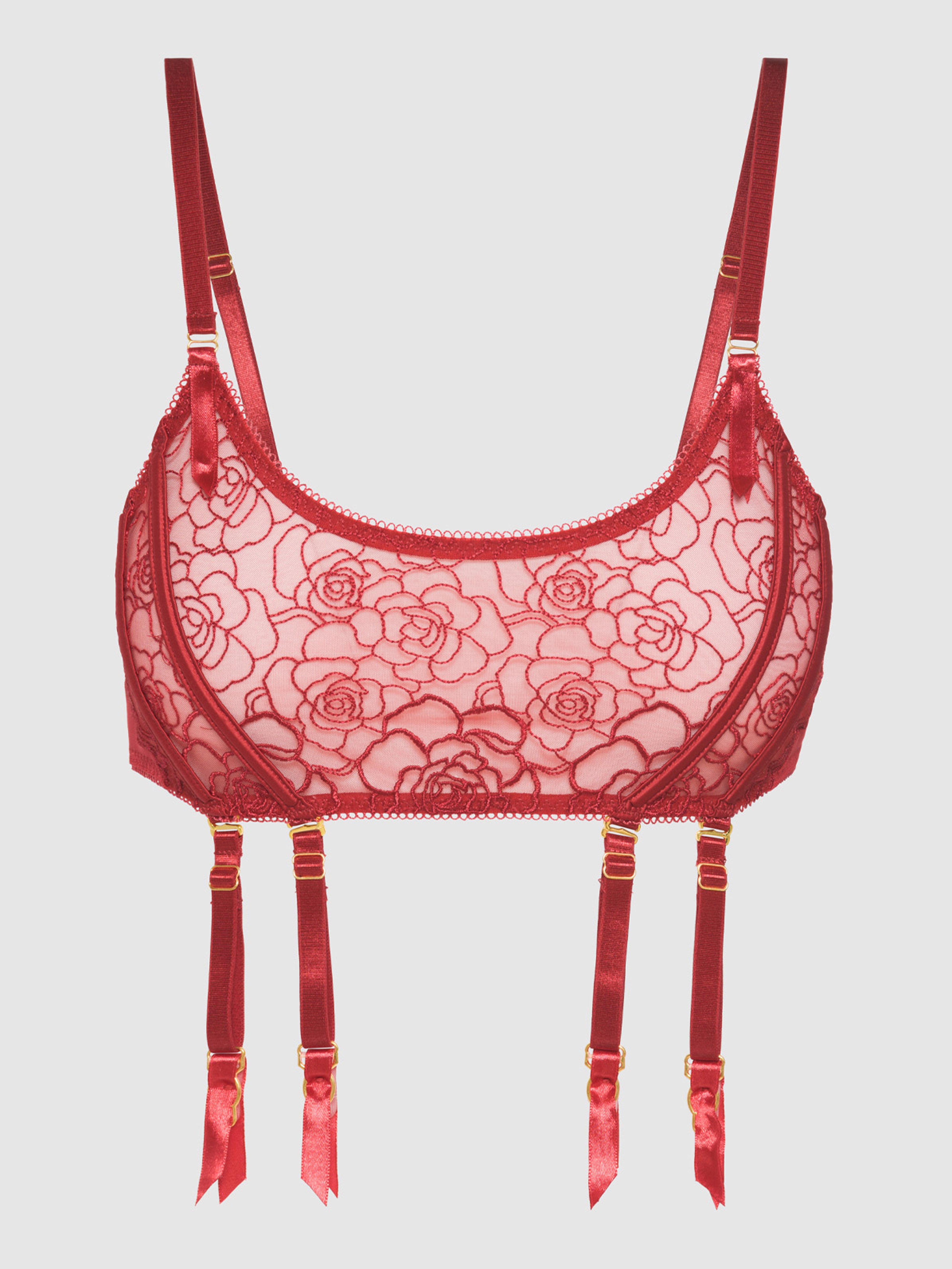Melrose Embroidered Garter Bralette - Fredericks Of Hollywood